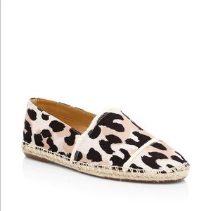 Schutz Ohanna Leopard-print Canvas Espadrille Flats 10.5